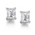 Platinum Alessandra emerald cut diamond earrings 0.81cts