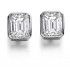 Platinum Esta emerald cut diamond earrings 0.83cts