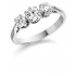 Platinum Elene round cut diamond three stone ring 0.52cts