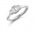 Platinum Giuditta emerald cut diamond three stone ring 0.55cts