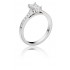 Platinum Duplice emerald cut diamond solitaire ring, diamond shoulders 0.93cts