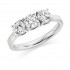 Platinum Arabella round cut diamond trilogy ring 0.46cts