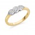 18ct yellow gold Donatella three stone diamond ring 0.77cts