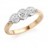 18ct rose gold Donatella three stone diamond ring 0.40cts