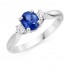 Platinum Nella oval sapphire & diamond three stone ring