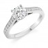 Platinum Nuovo Duplice round cut diamond solitaire ring, diamond shoulders 1.25cts