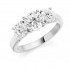 Platinum Liona round cut diamond three stone ring 1.70cts