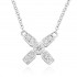 18ct white gold Amalia diamond set kiss pendant