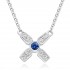 18ct white gold Amalia diamond and sapphire set kiss pendant