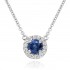  18ct white gold Pianeti round sapphire and diamond pendant