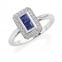 Platinum Finestra Ceylon sapphire and diamond halo ring