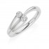 Platinum two stone round cut diamond ring 0.17cts