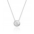 Platinum round cut diamond Celestial pendant, attached trace link chain 0.31cts 