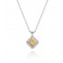 18ct white gold Finestra yellow sapphire & diamond pendant